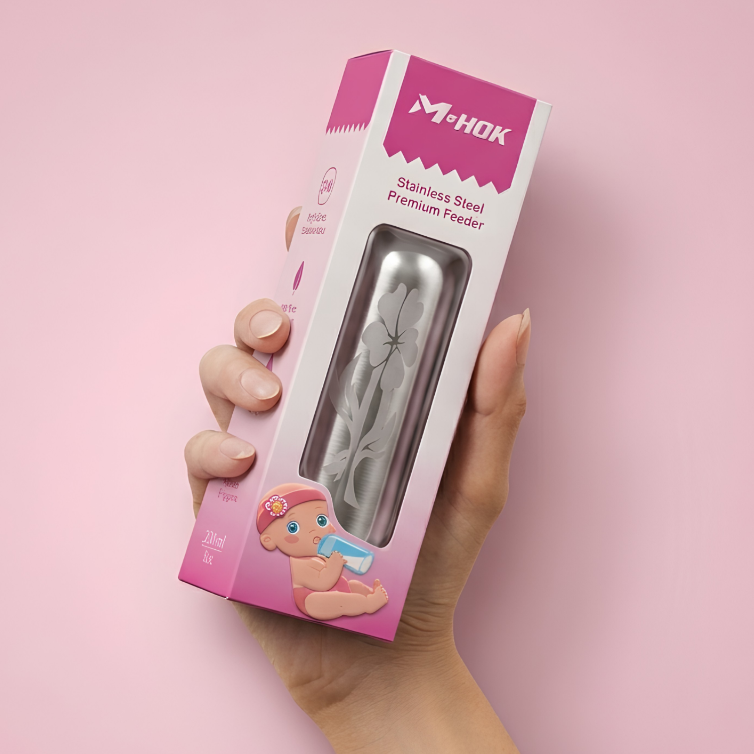 MHOK Baby Feeding Bottle | 250ml | Extra Silicone Nipple