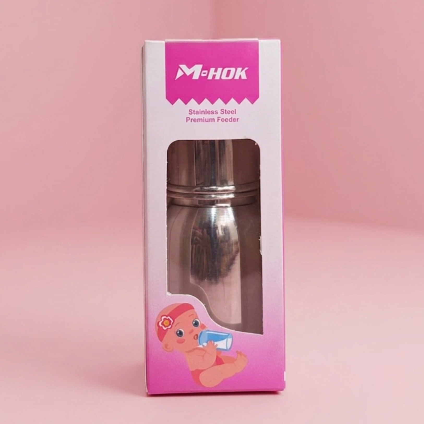M-HOK Baby Feeding Bottle | 150ml | Free Silicone Nipple (1 pc)