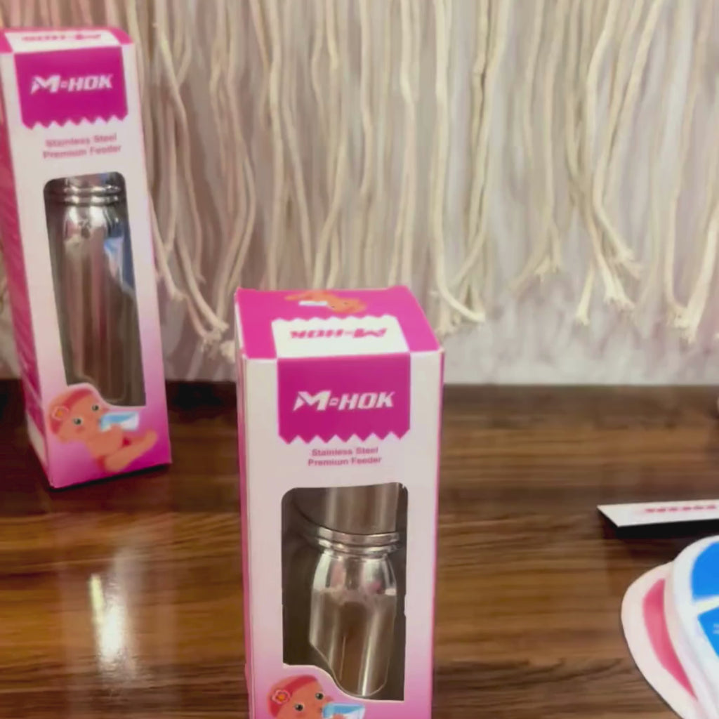 M-HOK Baby Feeding Bottle | 150ml | Free Silicone Nipple (1 pc)